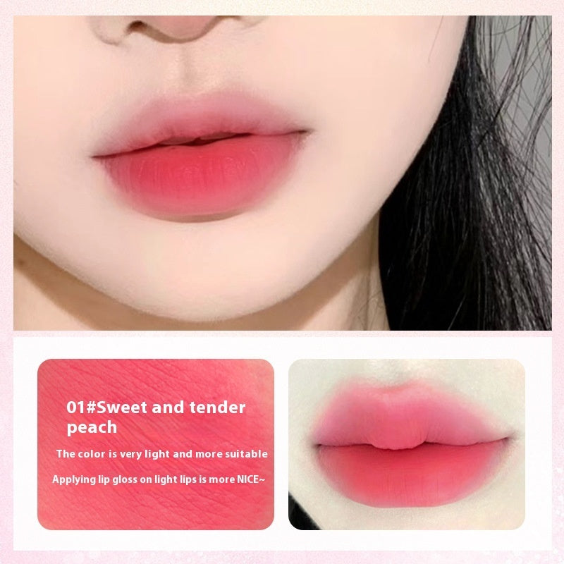 Mengmeng Paradise Milk Cream Lip Lacquer Velvet Matte Matte Peach Color