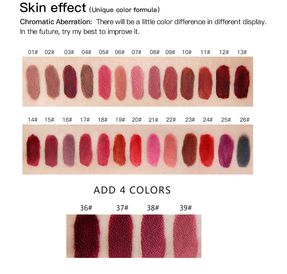 Matte lip glaze