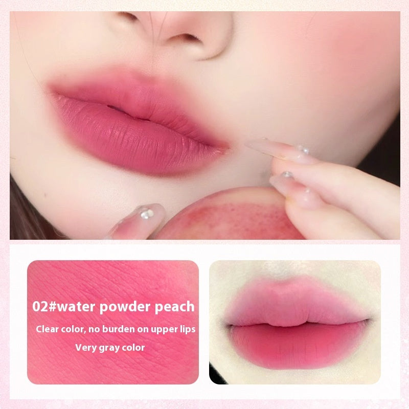 Mengmeng Paradise Milk Cream Lip Lacquer Velvet Matte Matte Peach Color