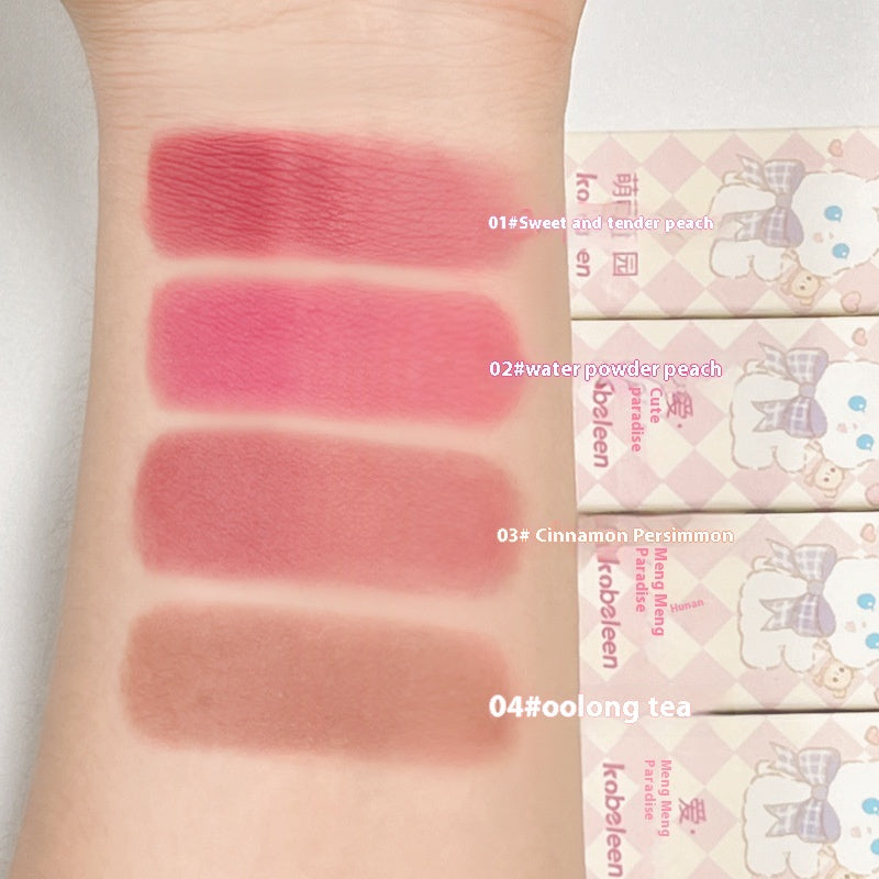 Mengmeng Paradise Milk Cream Lip Lacquer Velvet Matte Matte Peach Color