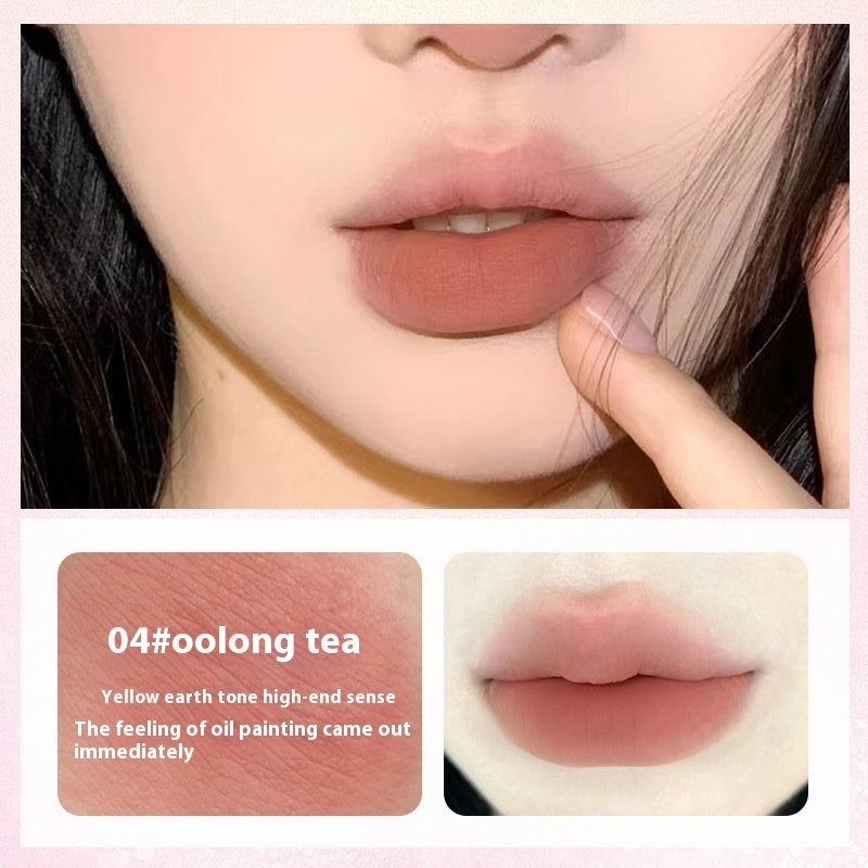 Mengmeng Paradise Milk Cream Lip Lacquer Velvet Matte Matte Peach Color