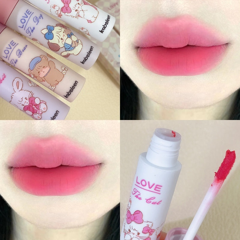 Mengmeng Paradise Milk Cream Lip Lacquer Velvet Matte Matte Peach Color
